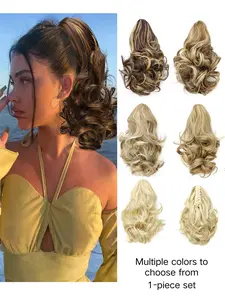 Women's Short Synthetic Hair Extension Clip-In Ponytail, High Volume Fake Hairpiece for Daily Use & Stylish Look, Durable Design, Synthetic Hairpieces, Synthetic Extensions