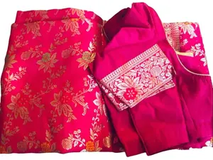 Women Dola Silk Saree with Stitch Blouse Nepali Traditional Saree Set for Festivities and Daily Wear in Various Sizes and Colors - Womenswear, Clothes