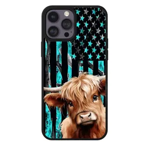 Highland Cow Flag Phone Case