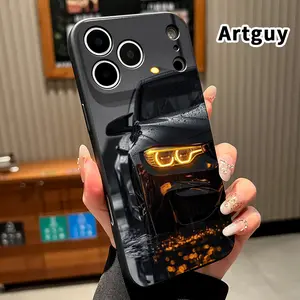 Straight Edge Phone Case for iPhone 17 15 16 14 Pro Max 13 12 11 XR XS Plus Air E  Rainy Rays Pattern Full Body Protection Shockproof Soft Liquid Silicone Cover Cellphone Protective