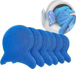 Pet Hair Remover for Laundry 6PCS Reusable Dog & Cat Hair Remover Tool Blue Fish Tail Upgraded Cotton Filter for Washing Machines & Dryers Soft Material 2-in-1 Design Cleaning