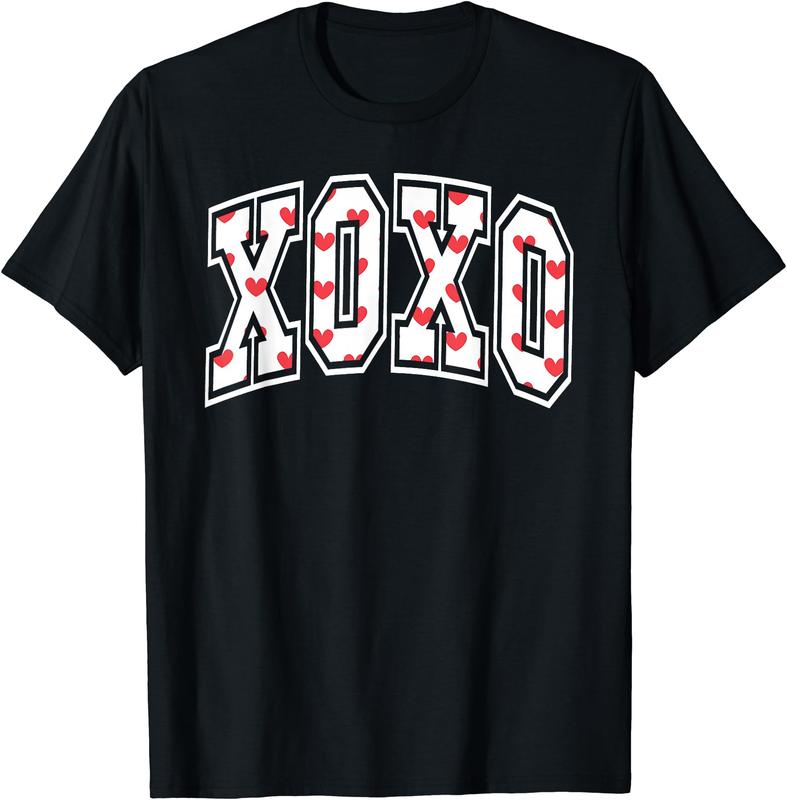 Gildan XOXO Valentine Heart Retro Valentine Gifts for Men Women T-Shirt Heavy Cotton 100% Ethically Grown US Cotton Classic Fit Crew Neckline