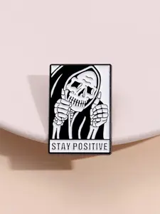 Punk Style Skeleton & Letter Design Brooch, Fashion Accessories for Men & Women, Trendy All-match & Exquisite Brooch for Birthday Gift, Hat Pins, Halloween