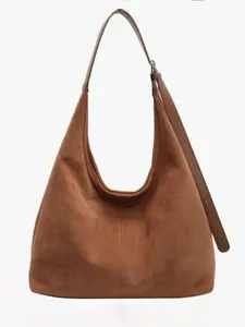 Simple classic retro caramel color shoulder armpit bag, fashionable  versatile shoulder crescent bag, personality lazy style shoulder bag, suitable for students to go to class, daily commuting, shopping, etc., Hobo Shoulder Bag
