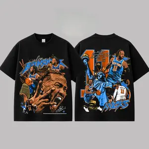 [  100%25 Cotton] Retro Jalen Brunson 11 'The Brunson Burner' Graphic For Knicks Nation, Knicks Basketball Fans Apparel, Brunson Burner Fans Basketball Streetwear Tee, Gift For Basketball Fan Graphic Tee