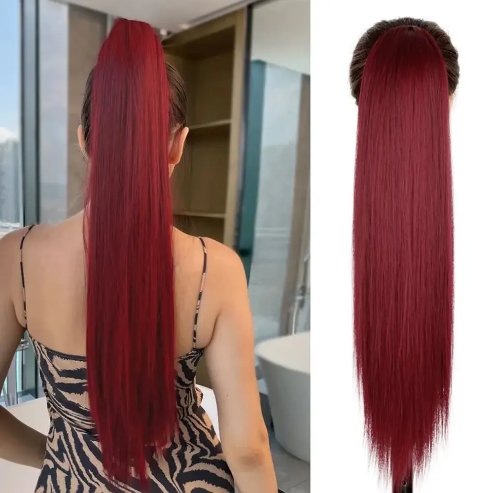 【Only $16.99】Contemporary Women's 26 in Synthetic Fiber Drawstring Ponytail Wig - Magic Fluffy Volume Long Curly/Straight Option Hair Extension, Customizable Fit, Easy Maintenance, Light Blonde, Suction-Compatible, Special Events Accessory