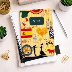 Spain Inspired  Hard Back Travel Journal - Blank Writing Notebook, Traveler's Sketchbook, Travel Notes with Spain Design