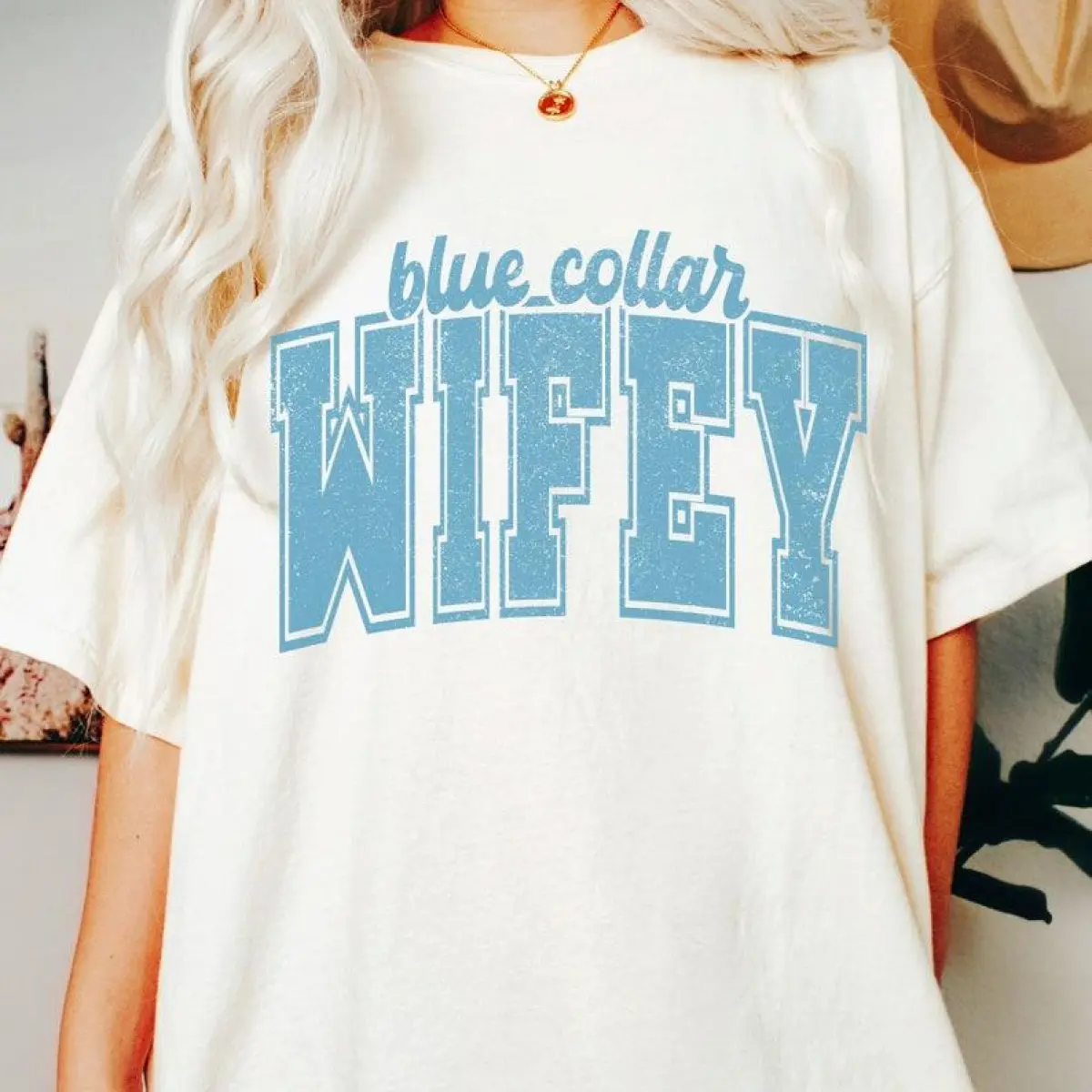 Blue Colar Wife T-shirt, Blue Colar Wifey T-shirt, Preppy Tee, Trucker Wife, Plumber Wife Construction