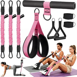 homimanor Upgraded Pedal Resistance Band with Handles, 90LB Multifunctional Adjustable Exercise Bands, Core & Lower Body Muscle Workout, Home Fitness Equipment for Women and Men