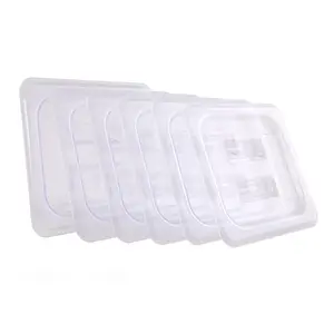 Hakka 6-Pcs Food Pan Lid 1/6 Size Clear Polycarbonate Hotel Pan Cover with handle