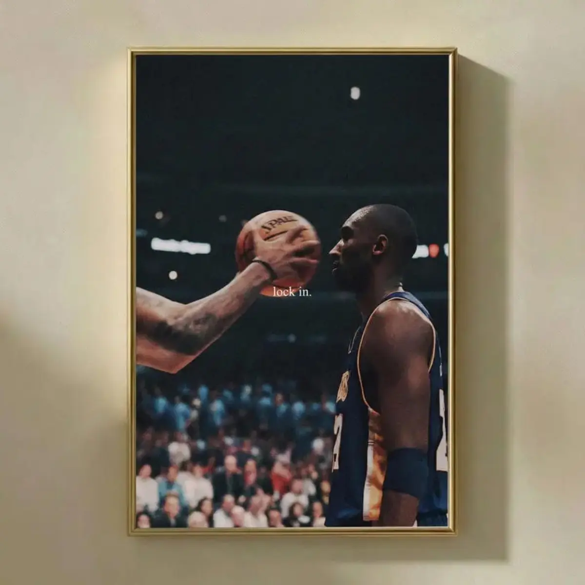 Kobe Bryant Lock In Quote Unframed Paper Print, 24x24 Inspirational Sports Theme Poster, Motivation Wall Art for Home Gym Man Cave Decor, Multi-Size with Shipping Tube Gift