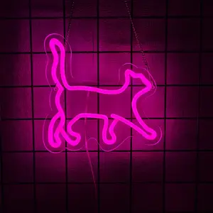 Cat Neon Sign, Cat Lamp Wall Decor,  Birthday Party Decorations for Home, Patio, Garden, Bars, Restaurants, Hotels, Stores, Clubs, Gift for Friends, Family and Kids