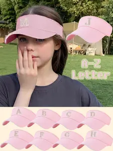 1 Pc Kids Initial Letter A-Z  Baseball Cap Children's Empty Top Hat Spring And Summer Girls' Sun Hat Sunshade Boys' Fashionable Baseball Hat 8-12Y Sun Bonnets