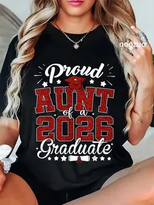 100% Cotton Proud Aunt of A 2026 Graduate Senior 2026 Graduation T-Shirt