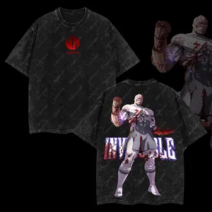 Conquest Viltrumite Was Here Invincible War Comic Double Printed Oversize Lightweight Acid Washed Tee TV Series Graphic Tee T-Shirt