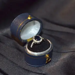 Artificial gem ring, halo design oval cutting, size adjustable