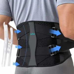 Lumbar Back Brace with Anti-C Plate Resin Stays - Strong Bionic Support Belt, Breathable, for Lower Back Relief, Sitting & Work Use - Men & Women's Sports Protective Gear, Mom Use