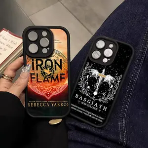 Books F-Fourth Wing Iron F-Flame For iPhone 16 15 14 13 12 11 Pro Max Plus Lens Protective Shockproof Silicone Soft Back Cover