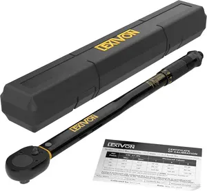 LEXIVON Torque Wrench 1/2-Inch Drive Click 10~150 Ft-Lb/13.6~203.5 Nm LX-183 with Calibration Certificate