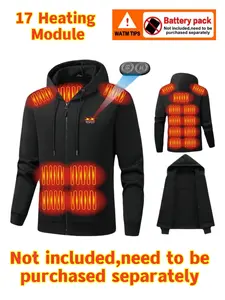 Men's Heated Hoodie Sweatshirt, 17 Heating Zones, Adjustable Temperature Settings, Fashionable Practical Heated Jacket, Winter Long Sleeve