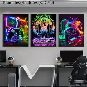 3pcs/set Unframed Graffiti Game Poster Print Gamepad Wall Art Canvas Painting Colorful Game Controller Picture For Boy Gamer Bedroom Home Decor （16 options are available）