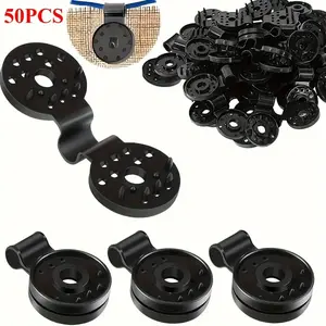 50 Pack Shade Net Fixing Clips, Black Plastic Reusable Windproof Sun Shade Fabric Fastener Clips, Portable Easy Install Net Holders for Garden Greenhouse Plant Sunshade Patio Awning Fixing