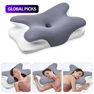 Adjustable Ergonomic Memory Foam Neck Pillow, Versatile Cervical Support Pillow with Breathable Detachable Cover, Sleep Aid for Side, Stomach, Back Sleeper, Restful Sleep, Gift Option #GLOBAL PICKS