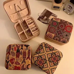 Vintage Jewelry Storage Box, 1 Count Multi-functional Jewelry Organizer, Jewelry Storage Box for Earrings, Rings, Necklaces, Lipstick, Jewelry Boxes