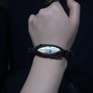 Copper Wire-Wrapped Labradorite Bracelet