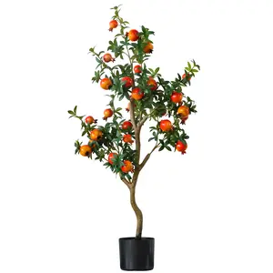 Artificial Tree with Fruit, 3.6 ft Potted Faux Plant, Outdoor and Indoor Decorative Tree