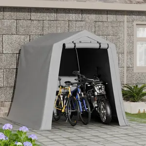 Homall 6X6 ft Storage Tent Outdoor Portable Shelter Shed for Motorcycle, Waterproof and UV Resistant, Anti-Snow Carport with Rolled up Zipper Doors and Vents,Gray