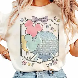 Retro Coquette Bow Epcot T-shirt, Epcot World Tour 1982, Magic Kingdom Family Vacation Trip, Gift For Boys, Girls 4