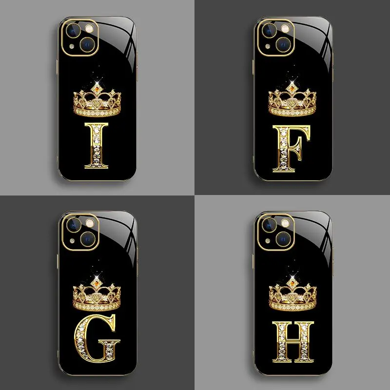 Suitable for [iPhone 15 Plus] New high-end crown electroplated gold edge mobile phone case new business simple explosion-proof mobile phone case affordable anti-fall anti-fingerprint-888