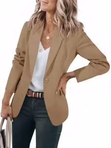Womens Casual Blazers Open Front Long Sleeve Work Office Suit Jackets Blazer Pinstripe Suit Blazer Stylish Sports Jacket for Business Daily Wear