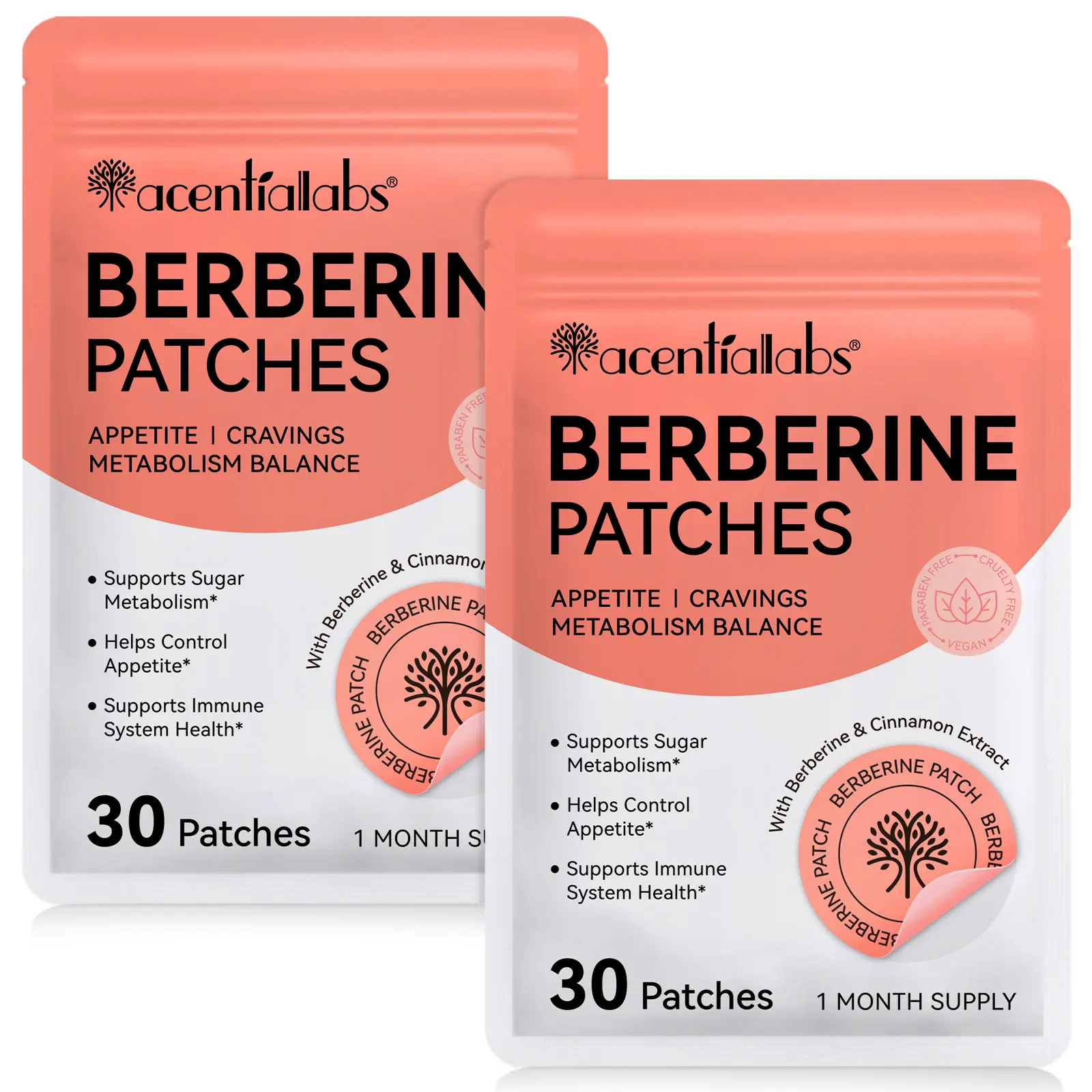 Acetinalabs Berberine Patch 60pcs (2 Bags), Gentle Skin-Friendly