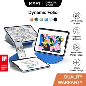 MOFT Dynamic Folio Tablet Cover - Tech Accessories for 8.3 Inch iPad mini 7th A17 Pro 2024 & iPad mini 6th A15 2021, Slim Magnetic Stand Case with 20+ Viewing Angles, Auto Wake/Sleep, Ultra-Thin, Jet Black Tablet Accessories
