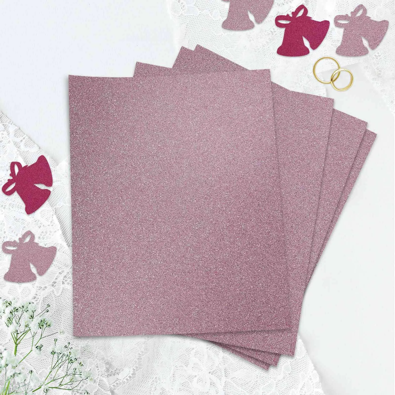 10-Pack Pink Self-Adhesive Glitter DIY Craft Foam Sheets, 12"x10" Art Materials & Craft Supplies for DIY Projects