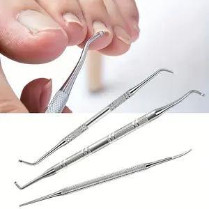 3pcs/set Stainless Steel Ingrown Toenail Tool, Toenail File And Lifters, Professional Surgical Safe Nail Treatment Pedicure Tool Kit Nail Cleaner Tools Pain Relief