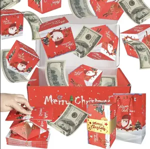 Gift Box Explosion Unique Folding Bouncing Red Envelope Cash Box With Confetti For Christmas Birthday Anniversary Valentine And Proposal