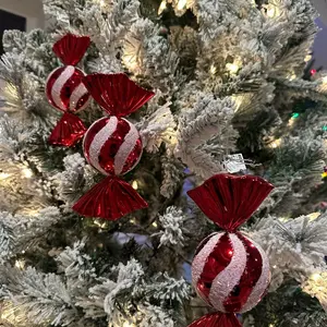 Candy Christmas ornaments red & white candying tree