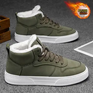 Winter Warm Skate Shoes - Men's Snow Boots with Fleece Lining Cotton Shoes, Suitable for Outdoor Leisure Sports