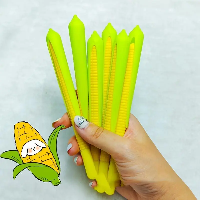 Corn Shaped Gel Pen, 6/12pcs Cute Cartoon Design Writing Pen, Smooth Writing Pen for Office School Student, Office Stationery & Supplies, Unique Aesthetic Pens