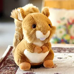 1pc Adorable Light Brown Squirrel Plush Toy - Soft & Cuddly Home Desktop Decoration, Perfect Halloween & Christmas Gift, Cute Animal Doll for & Adults