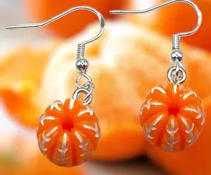 Mandarin Oranges Earrings with Unique Design and Orange Color