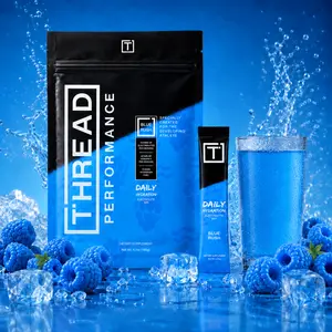 Thread Performance Daily Hydration for Teen Athletes - Potassium-First Hydration with Magnesium, Trace Minerals & B6 B12 - Sugar-Free Electrolyte - 15 Stick Packs
