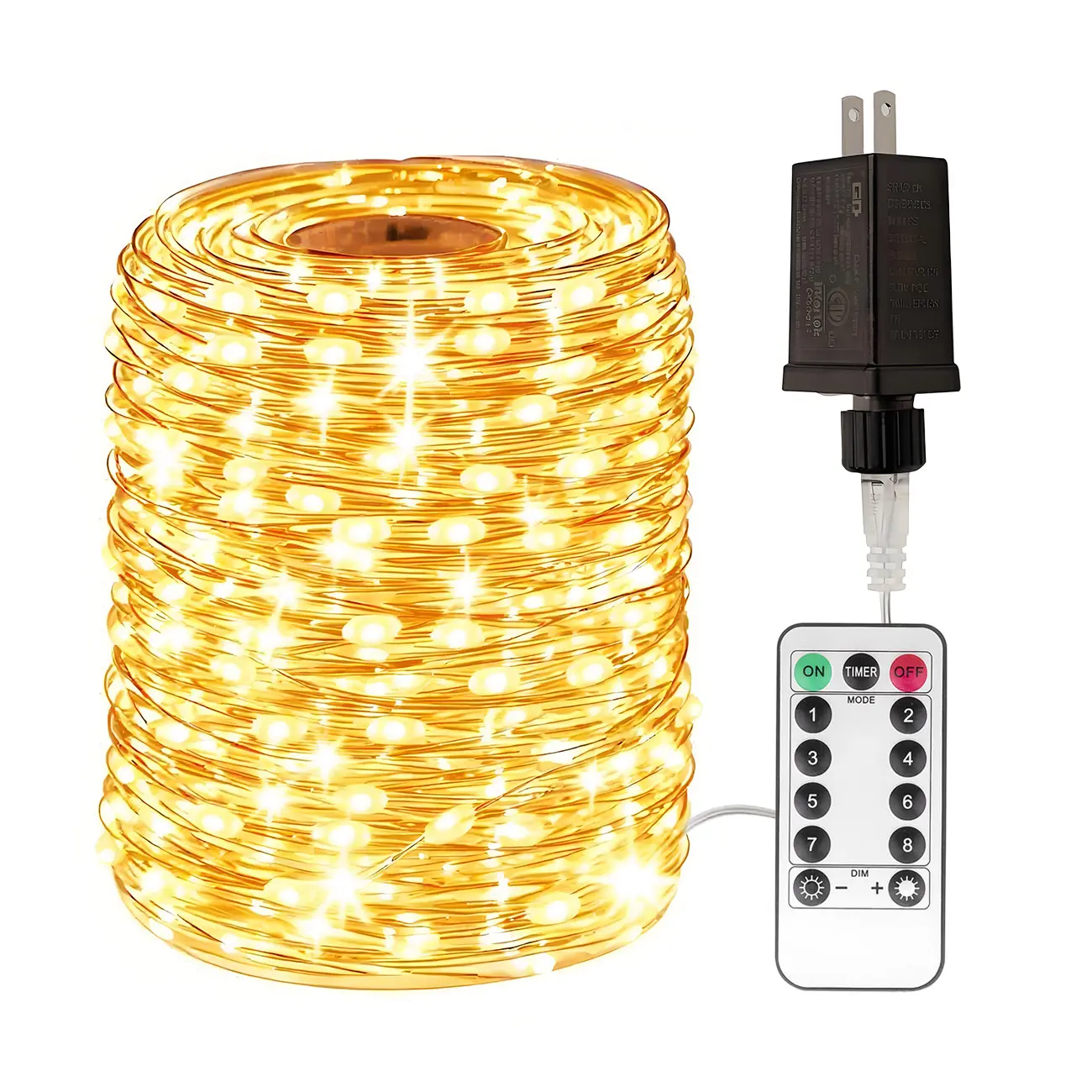 RESNICE Plug in Fairy Lights 300~2000 LED Waterproof Silver Wire LED Twinkle String Lights with Remote for Living Room Bedroom Patio Porch Garden Christmas Tree Wedding
