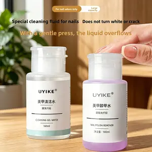1/2 Bottles Nail Cleanser Water Salon Special, Remove Sticky Residue Clean Nail Surface, Quick Dry Press Type Nail Liquid