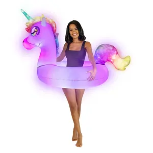 Inflatable Unicorn Illuminated LED Pool Tube Large Size