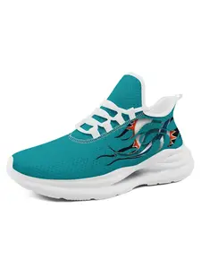 Men’s Blue Miami Wave Tribal Spirit | Breathable Lightweight Trainers | PLUS SIZE | Game Day Sneakers