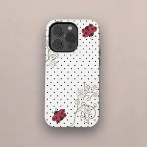 Polka Dot Ladybug Phone Case Cute Y2K Art Kawaii Floral Coquette Case  for iPhone 17 16 15 14 13 12 11 Air Promax Plus